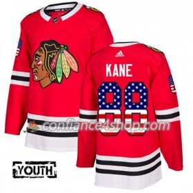 Adidas Maillot de Hockey Chicago Blackhawks Patrick Kane 88 2017-2018 Rouge USA Flag Fashion Authentic - Enfant